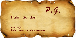 Puhr Gordon névjegykártya