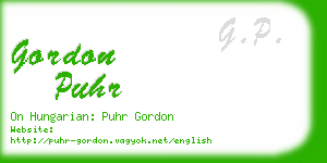 gordon puhr business card